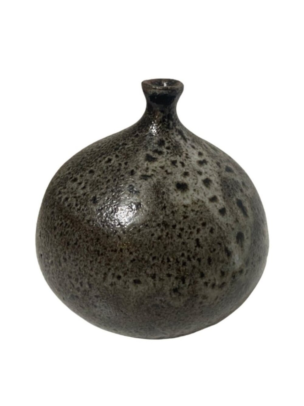 Handcrafted Ceramic Bud Vase Speckled Black Gray Small Modern Minimalist Decor